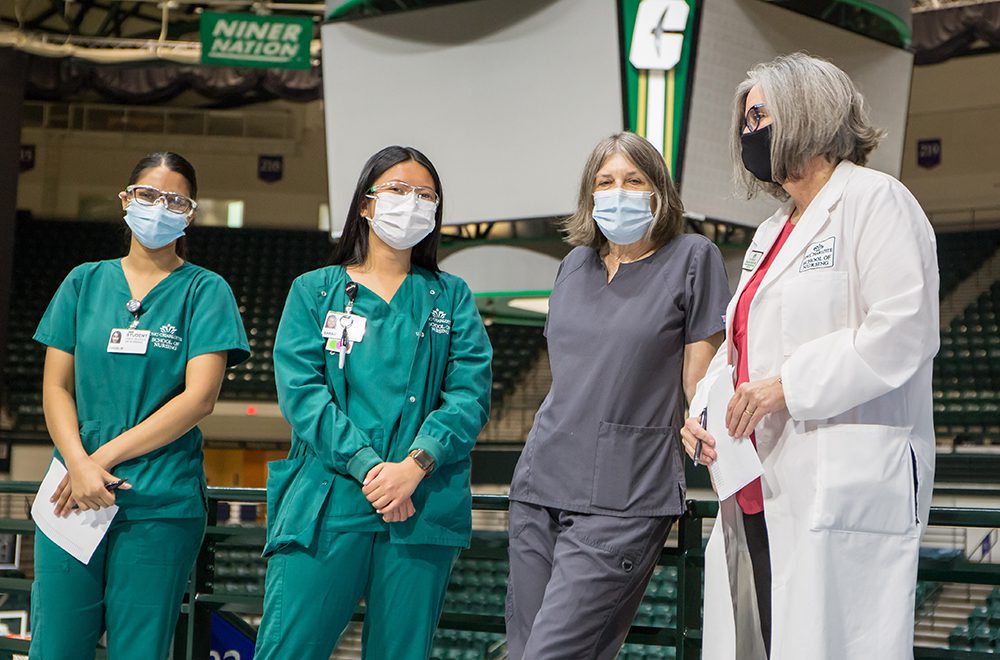 UNC Charlotte nurses at Halton Arena